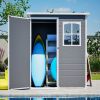 Resin Outdoor Storage Shed 5X3Ft with Floor Lockable Garden Shed With Window Sloped Roof Weather-Resistant Tool Shed For Garden Tools, Supplies, ETC.