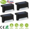 Solar Powered Led Outdoor Lights Ip55 Waterproof Dusk To Dawn Sensor Fence Lamps For Stairs Yard Railing Gardening