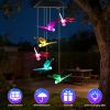 Solar Dragonfly Wind Chime 7 Color Changing Wind Chime For Outside Ipx4 Waterproof Outdoor Garden Yard Decor