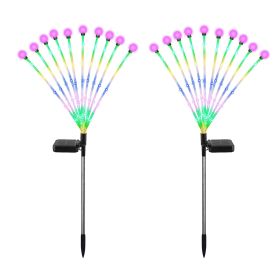 Solar Firefly Swaying Decorative Lights 2Pcs Ip65 Waterproof Landscape Pathway Stake Patio Yard Night Light