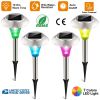 Solar Waterproof Lights 10Hrs 4Packs Ip44 Outdoor Color Changing Landscape Lamps Garden Lawn Yard Driveway Walkway