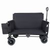 Folding Wagon Cart With Bench Seat 3-In-1 Includes 1 Ice Pack, 500Lbs Heavy-Duty Utility Wagon, 180L Capacity All-Terrain Wheels