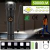 Tactical Led Flashlight Zoomable Rechargeable Search Light Torch 50000Lm 5Modes Night Light For Night Walking Adventures