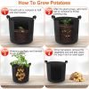 Plant Grow Bags Potato Vegetable Planter Bags 3 Pack Breathable Planting Fabric Pots 7Gallons