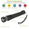Tactical Led Flashlight Zoomable Rechargeable Search Light Torch 50000Lm 5Modes Night Light For Night Walking Adventures