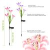 Solar Outdoor Lily Flower Led Light 7-Color Changing Lights 2Pcs Ip65 Waterproof Pathway Stake Lights Patio Decorative Garden Patio