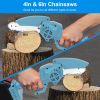 Mini Chainsaw Portable Handheld Cordless Small Chain Saw Battery Powered With 2Pcs 2200Mah Rechargeable Batteries 4In/6In Chains For Pruning