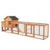 Large Chicken Coop With Run Nest Box And Removable Tray, Hen House For 4-6 Chickens, Outdoor Weatherproof