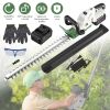 Cordless Rechargeable Hedge Bush Grass Shrub Trimmer 20in 21V with Dual-Action Blades 0.6In Cutting Diameter Safety Lock