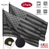 All Black American Flag 3X5Ft Uv Protection Black USA Flag Double Side Printing Fade Resistant with Brass Grommets NO QUARTER