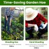 Adjustable SS Garden Hoe 46.06In Handheld Stirrup Hula Hoe Scuffle Loop Hoe Gardening Rake Weeding Loosening Soil