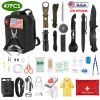 Emergency Survival Kit Survival Gear Equipment & First Aid Supplies Kit 47Pcs For Hunting Camping Outdoor Adventure Gardening ETC.