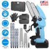 Mini Chainsaw Portable Handheld Cordless Small Chain Saw Battery Powered With 2Pcs 2200Mah Rechargeable Batteries 4In/6In Chains For Pruning