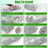 Humane Trap Cage Catch Release Live Animal Rodent Cage Collapsible Galvanized Wire with Gloves Cats Raccoons Beavers Groundhogs Foxes Armadillos