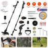 Cordless Electric Pole Saw & Mini Chainsaw & Grass Trimmer Kit 3-In-1 Adjustable Length 2Pcs 21V 1500Mah Batteries 4In 6In Chains Saw Blade 5Pcs