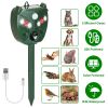 Ultrasonic Solar Animal Repeller Outdoor Mole Snake Squirrel Mouse Chaser Waterproof Bird Deer Dog Cat Deterrent With 5 Gears For Farm Garden Yard