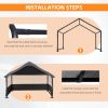 Extra Large Outdoor Dog House Tent 4'X4'X3' Breathable Outdoor Enclosure With 3-Sided Roll-Up Mesh Windows Ground Stakes Storage Bag For Critters