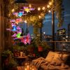 Solar Butterfly 7 Color Changing Wind Chimes For Outside 2Pack Ipx4 Waterproof Outdoor Garden Yard Decor Porch