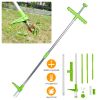 Weed Puller Twister Stand Up Root Removal Hand Tool 3 Claws Aluminum Grass Manual Remover 38.98In Long Handle W/ Foot Pedal
