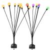 Solar Firefly Swaying Decorative Lights 2Pcs Ip65 Waterproof Pathway Landscape Patio Yard Night Light
