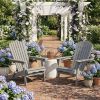 Outdoor Folding Hemlock Wood Adirondack Chairs With Pre-Assembled Backrest 2pcs 220 Lbs Capacity Patio Chairs Garden Backyard Porch Deck Fire