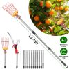 2-In-1 Pole Saw & Fruit Picker With 1.3-13Ft Extendable Stainless Steel Pole Manual Tree Pruner With 65Mn Steel Blade Storage Basket Bag