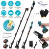 Cordless Pruning Shear And Electric Chainsaw 4 In 1 with Max 5.5Ft Extension Poles 4” 6” Pole Saw Brushless Pruning Shear With 2Pcs 3.0Ah Ba