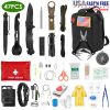 Emergency Survival Kit Survival Gear Equipment & First Aid Supplies Kit 47Pcs For Hunting Camping Outdoor Adventure Gardening ETC.