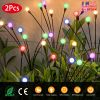 Solar Firefly Swaying Decorative Lights 2Pcs Ip65 Waterproof Pathway Landscape Patio Yard Night Light