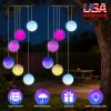 Solar Ball Wind Chime 7 Color Changing Wind Chime For Outside Ipx4 Waterproof Outdoor Garden Yard Decor