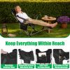 Reclining Camping Chair With Footrest 4-Position Adjustable Outdoor Folding Chair Heavy Duty Portable Camping Lounge Chair With Headrest Cup Holder