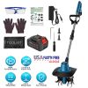Battery Powered Tiller 800W 21V Cultivator 3.0Ah With 8.66" Width 6.69" Depth Manganese Steel Tines For Soil Cultivation Weeding Garden Lawn