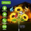 Solar Sunflower Lights Outdoor Waterproof Warm White Lights With 2 Lighting Modes Ip44 Decorative Solar Flower Lights For Yard Patio Porch Garden