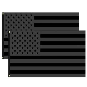 All Black American Flag 3X5Ft Uv Protection Black USA Flag Double Side Printing Fade Resistant with Brass Grommets NO QUARTER