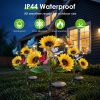 Solar Sunflower Lights Outdoor Waterproof Warm White Lights With 2 Lighting Modes Ip44 Decorative Solar Flower Lights For Yard Patio Porch Garden