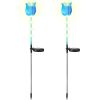 Solar Powered Tulip Garden Light Windmill Waterproof Landscape Stake Lamp Decorative Lawn Lights Garden Yard Driveway Walkway Patio