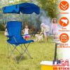 Foldable Canopy Chair Sun Protection 330Lbs Load Folding Seat Cup Holder Camping Backyard Gardening Poolside Travel Picnic