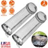 Portable Bbq Rolling Round Basket Stainless Steel Grill Mesh 2Pcs 3.42X11.61In Net Tube With Removable Cover Backyard Porch Garage