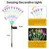 Solar Firefly Swaying Decorative Lights 2Pcs Ip65 Waterproof Landscape Pathway Stake Patio Yard Night Light