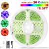 LED Strip Lights 300 5M/16.5Ft 20 Colors Rgb Led Strip Ip65 Waterproof with Remote