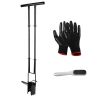 Gardening Bulb Transplanter Long Handle Tool 5 In 1 with Gloves Brush Serrated Base Dual Pedal Digging Holes To Plant Spring Flowers & Plants