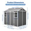 Outdoor Storage Shed With Floor Lockable Garden Shed With 2 Windows Ventilation & Sloped Roof Weather-Resistant For Garden Tools Lawn Equip