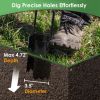 Gardening Bulb Transplanter Long Handle Tool 5 In 1 with Gloves Brush Serrated Base Dual Pedal Digging Holes To Plant Spring Flowers & Plants