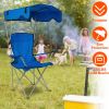 Foldable Canopy Chair Sun Protection 330Lbs Load Folding Seat Cup Holder Camping Backyard Gardening Poolside Travel Picnic