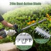 Cordless Rechargeable Hedge Bush Grass Shrub Trimmer 20in 21V with Dual-Action Blades 0.6In Cutting Diameter Safety Lock
