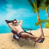 Foldable Camping Chair 330Lbs Ld Heavy Duty Steel Lawn Chair Collapsible Chair With Reclining Backrest Angle Cup Holder Pillow Side Pocket Carry Bag