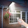 Solar Street Path Light Outdoor 180Leds Radar Sensor Remote Control Wireless Lamps Ip65 Waterproof Lighting For Garage Front Door Garden Pathway