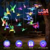 Solar Hummingbird Butterfly Dragonfly Wind Chimes 3Pack 7 Color Changing Wind Chime For Outside Waterproof Garden Yard Decor