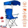 Foldable Canopy Chair Sun Protection 330Lbs Load Folding Seat Cup Holder Camping Backyard Gardening Poolside Travel Picnic