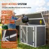Resin Outdoor Horizontal Storage Shed With Hydraulic Lid & Ramp Lockable Cabinet 4.6X2.4 Ft Garden Tools Firewood Outdoor Supplies & Pet Products